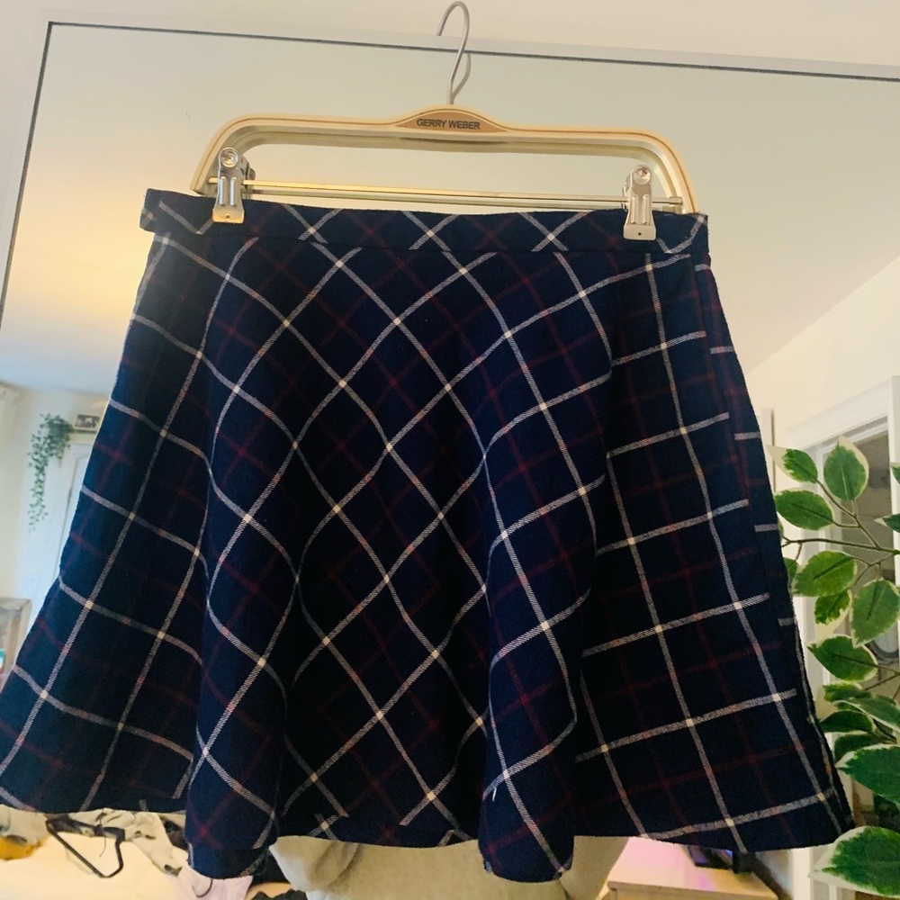 Plaid A-line skirt